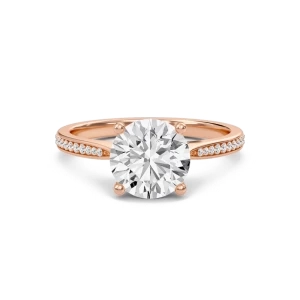 Round Cathedral Pave Adorned Engagement Ring