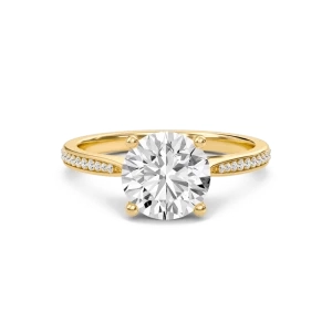 Round Cathedral Pave Adorned Engagement Ring