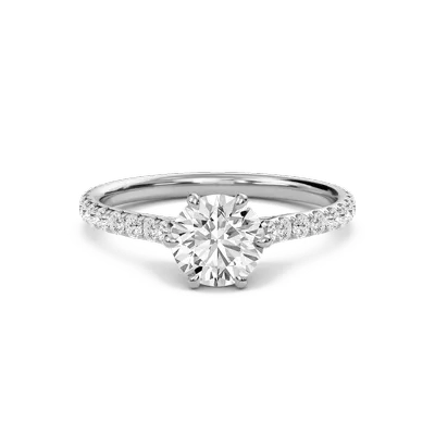 Cathedral Pave Adorned 6 Prong Ring