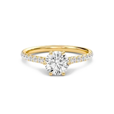 Cathedral Pave Adorned 6 Prong Ring
