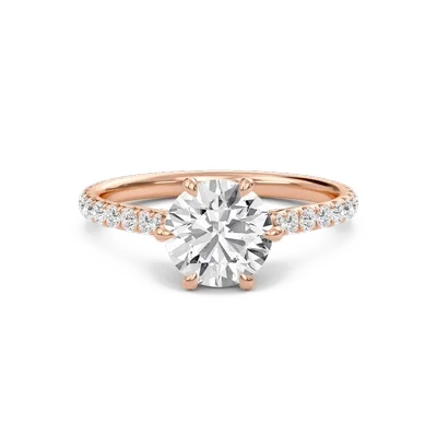 Cathedral Pave Adorned 6 Prong Ring