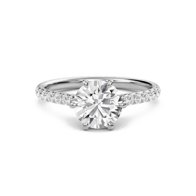 Cathedral Pave Adorned 6 Prong Ring