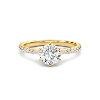Classic Pave Six Prong Engagement Ring