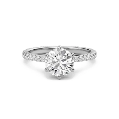 Classic Pave Six Prong Engagement Ring