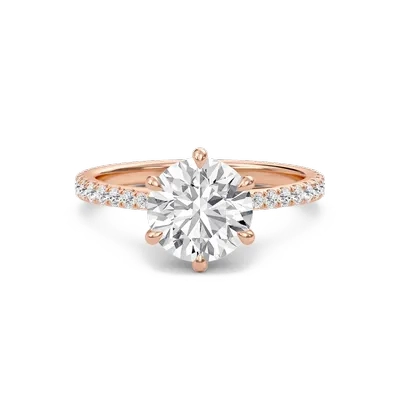 Classic Pave Six Prong Engagement Ring