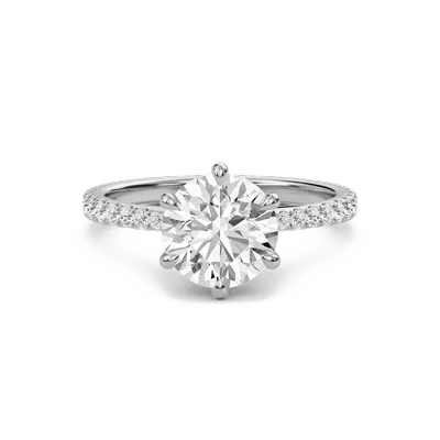 Classic Pave Six Prong Engagement Ring