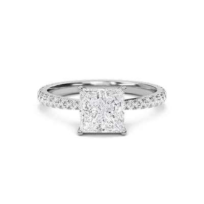 Princess Elegant Pave Engagement Ring