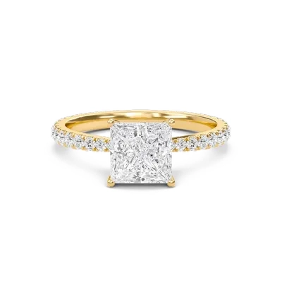 Princess Elegant Pave Engagement Ring