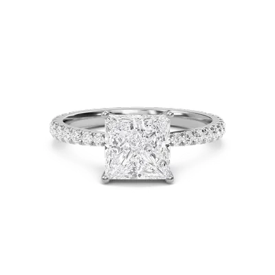 Princess Elegant Pave Engagement Ring