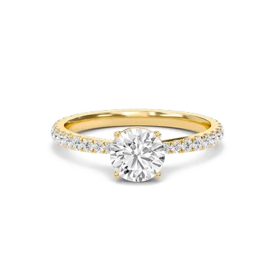 Round Elegant Pave Engagement Ring