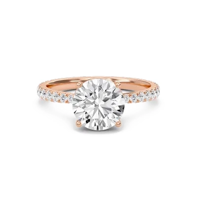 Round Elegant Pave Engagement Ring