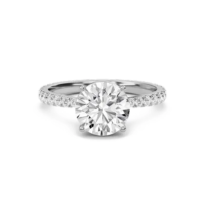 Round Elegant Pave Engagement Ring