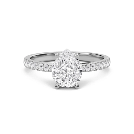 Pear Cathedral Pave Tapered Ring