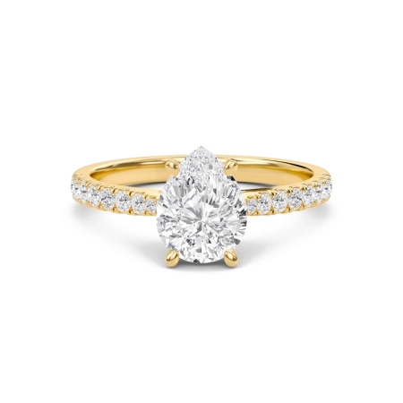 Pear Cathedral Pave Tapered Ring