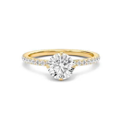 Pave Claw Prong Engagement Ring