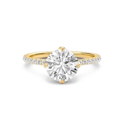 Pave Claw Prong Engagement Ring