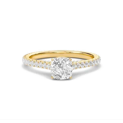 Cathedral Pave Gallery Engagement Ring