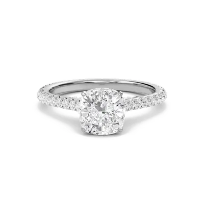 Cathedral Pave Gallery Engagement Ring