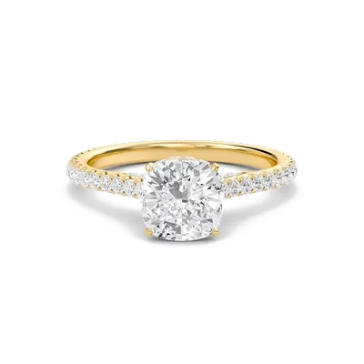 Cathedral Pave Gallery Engagement Ring