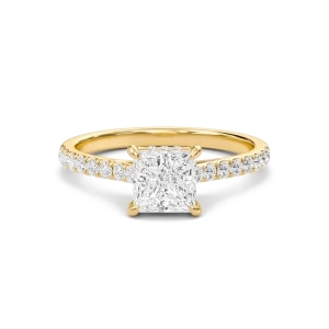 Princess Cathedral Pave Hidden Halo Engagement Ring