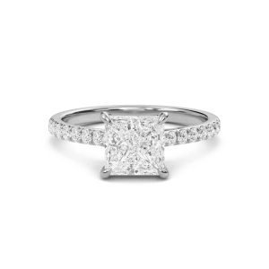 Princess Cathedral Pave Hidden Halo Engagement Ring