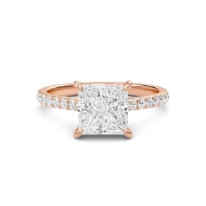 Princess Cathedral Pave Hidden Halo Engagement Ring