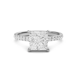 Princess Cathedral Pave Hidden Halo Engagement Ring