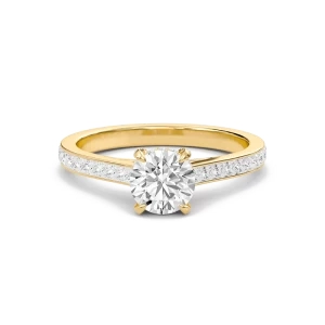 Round Channel Set Princess Engagement Ring