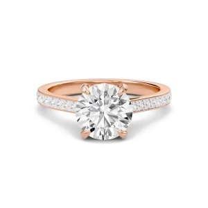 Round Channel Set Princess Engagement Ring