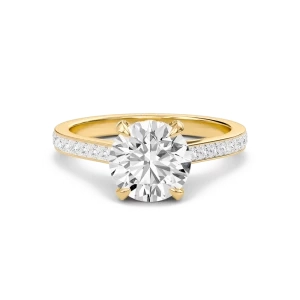 Round Channel Set Princess Engagement Ring