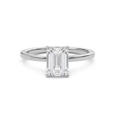 Emerald Classic Solitaire knife edge Ring