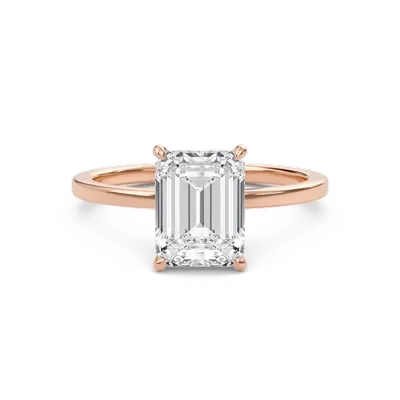 Emerald Classic Solitaire knife edge Ring