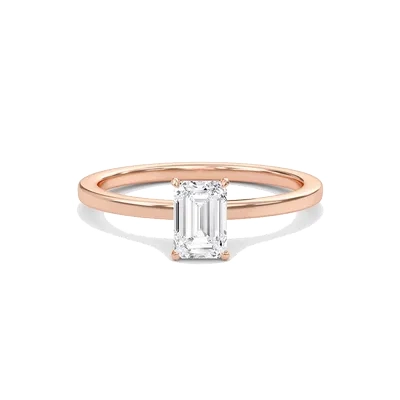 Emerald Classic Solitaire knife edge Ring