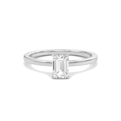 Emerald Classic Solitaire knife edge Ring