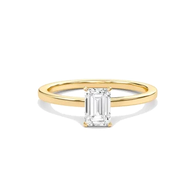 Emerald Classic Solitaire knife edge Ring
