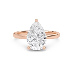 Pear Classic Solitaire Cathedral Ring