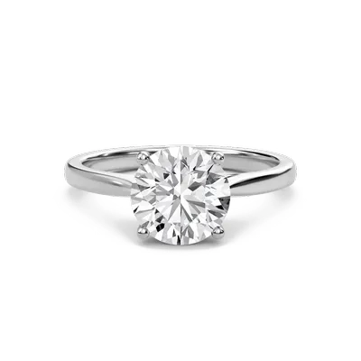 Round Classic Solitaire Cathedral Ring