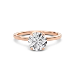 Round Petal Four Prong Engagement Ring