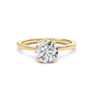 Round Petal Four Prong Engagement Ring