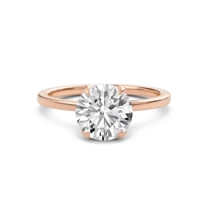 Round Petal Four Prong Engagement Ring