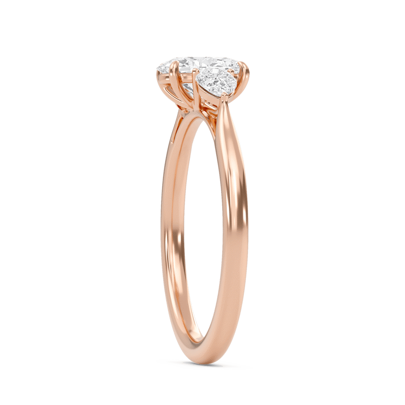 Bold Pear Three Stone Ring