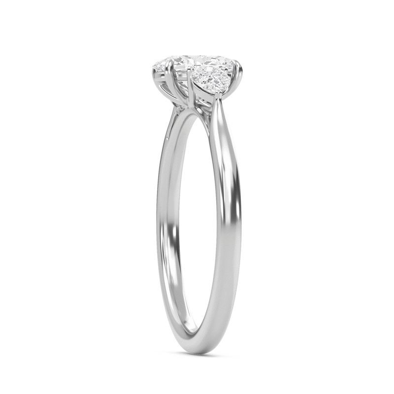 Bold Pear Three Stone Ring