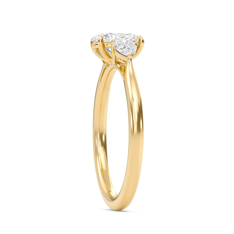 Bold Pear Three Stone Ring