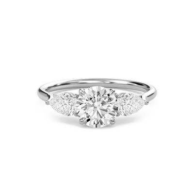 Bold Pear Three Stone Ring