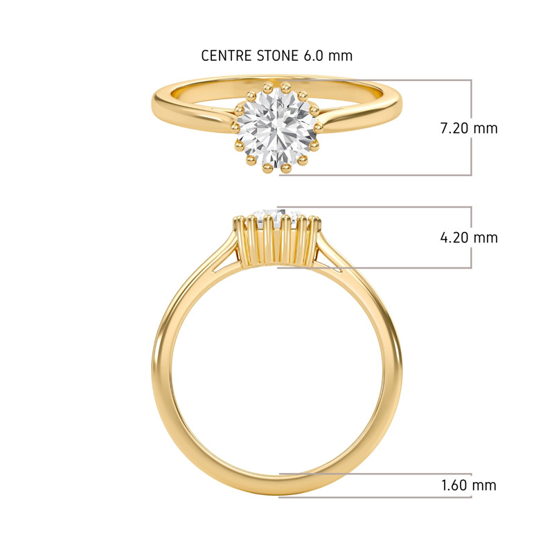 Fluted Solitaire Ring