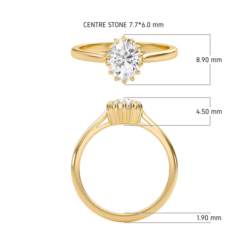 Fluted Solitaire Ring