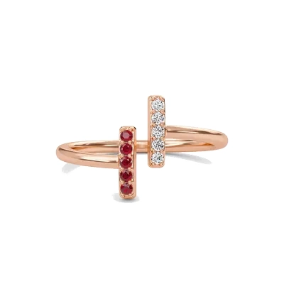 Linear Ruby Open Ring