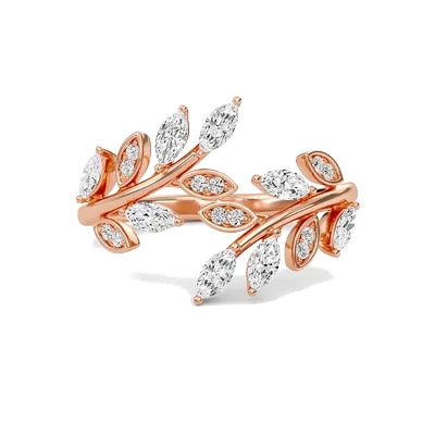 Leaf Diamond Open Ring