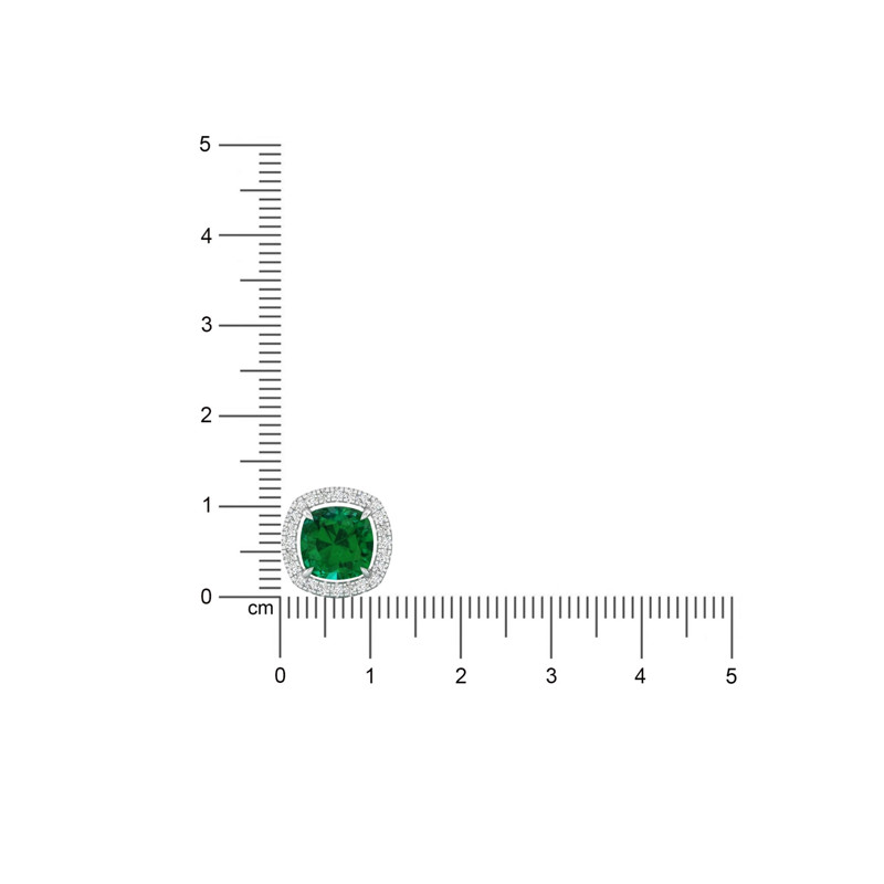 Emerald Cushion Halo Studs
