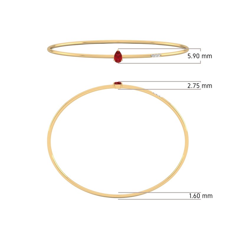 Pear Ruby Bangle